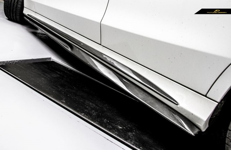 C63 W205 - PSM style Carbon Side Skirt Splitter 05